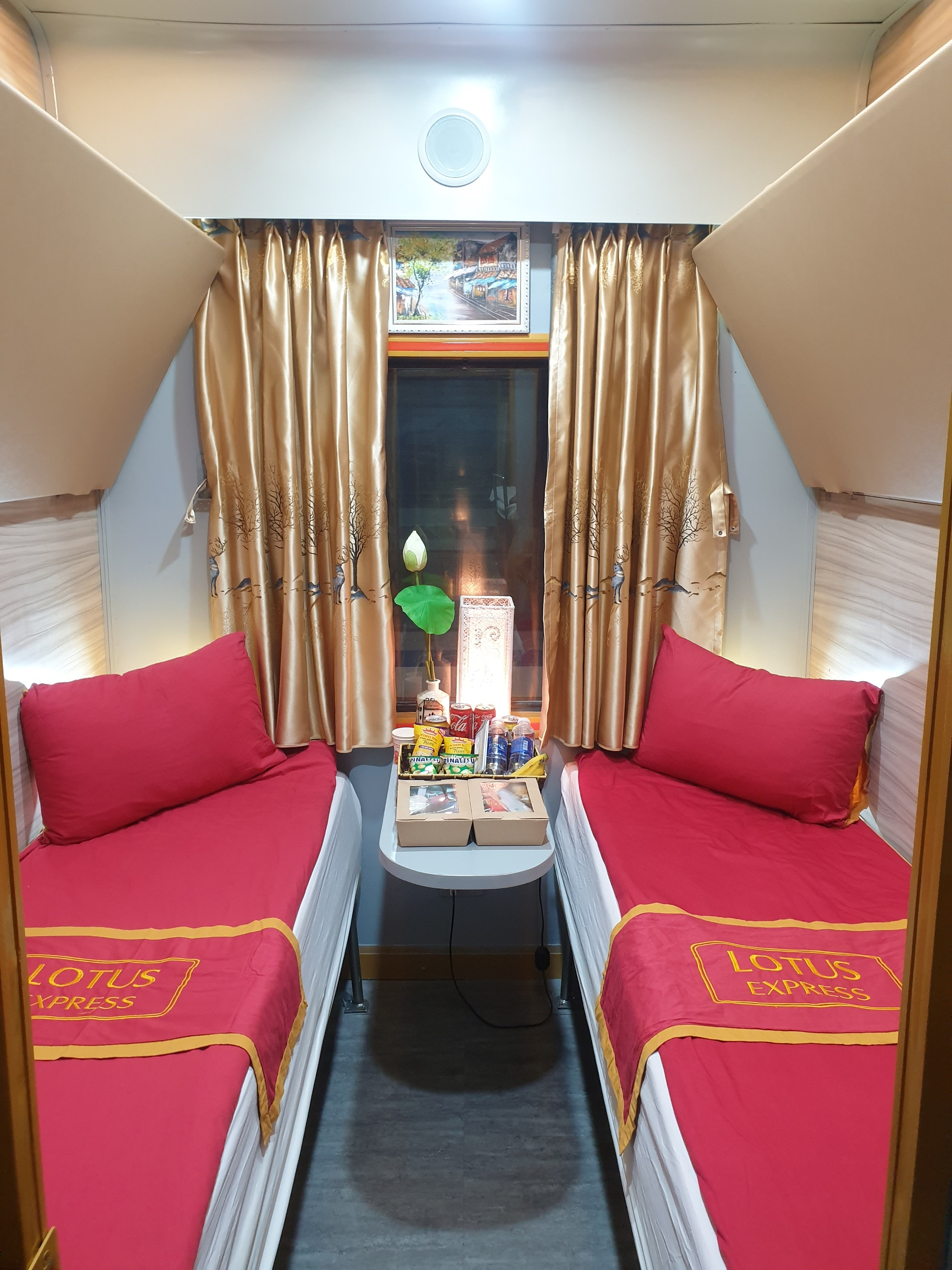 Ninh Binh - Dong Hoi in VIP 2 berth-cabin Lotus train service on SE19 (22h00 – 06h02) - Price per person not per cabin (VIP 2 Berths, One Way)